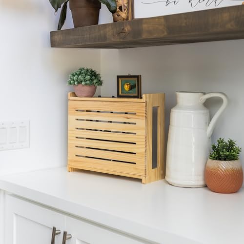 WiFi Router Storage Cabinet Router Box Hider WiFi Box Hider Shelf Cover - color: Pine