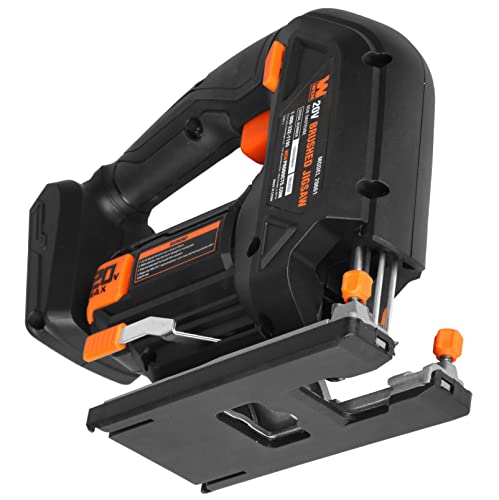 WEN Cordless Jigsaw, Variable Speed with 20V Max 2.0 Ah Lithium Ion Battery and Charger (20661) - size: Handheld, style: Brushed Variable Speed
