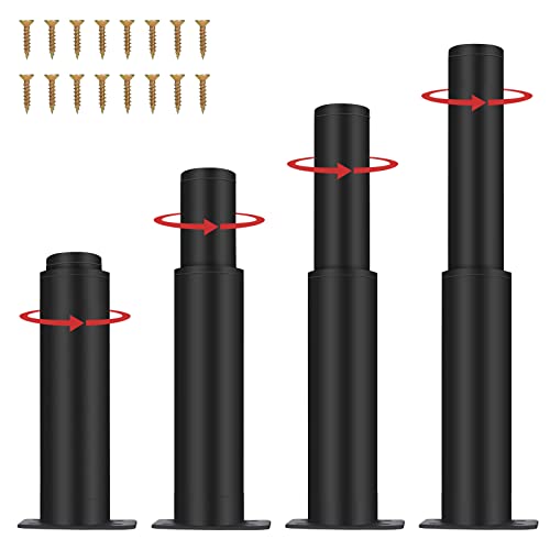 4pcs7"-12"Metal Adjustable Furniture Legs,Adjustable Height Replacement Leg - color: 4pcs 7"-12"