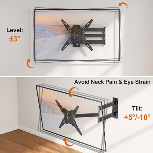 ELIVED 31.3in Long Arm TV Mount for 32-65" TVs, Max VESA 400x400, 99 lbs. - size: Long Arm: 31.3" TV: 32-65"