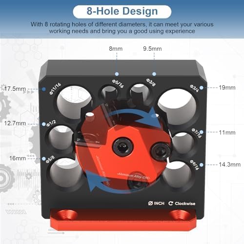 Dowel Maker Jig Kit, Imperial 8-Hole Adjustable High-Speed Carbide Inserts