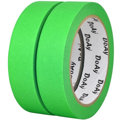 2 Pack Green Painters Tape - Masking Tape 1 Inch Wide - Multi-Surface, Smart Adhesion, Indoor & Outdoor - 180FT Total - Paint Tape for DIY, Labeling, Art, Car, General Purpose (#3910) - color: Green