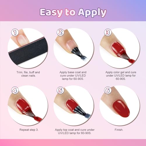 JODSONE 36Pcs Gel Nail Polish Kit with U V Light Crystal Transparent Classic Color 4 Functional Gel for All Seasons - color: KIT-17
