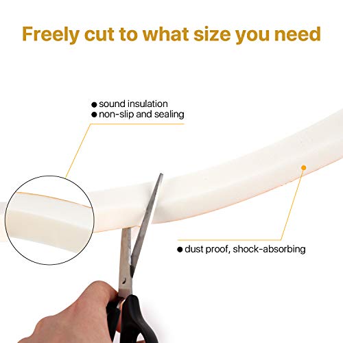 Weather Stripping for Doors-3 Rolls,1/2 Inch Wide X 1/4 Inch Thick - size: 1/2"(W) x 1/4"(T) x 20'(L)