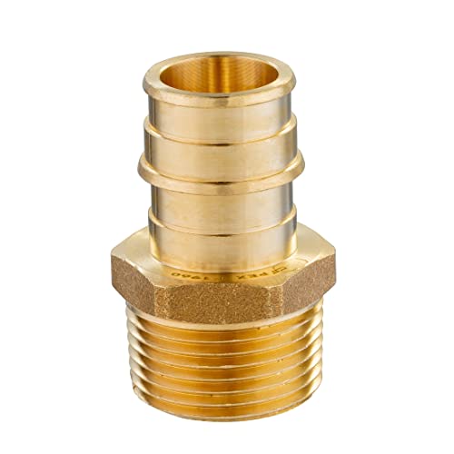 10 piece EFIELD Brass Expansion Pex A 3/4" x 3/4" Male NPT Adapter Fitting - size: 3/4" x 3/4" (Brass, Pack of 10)