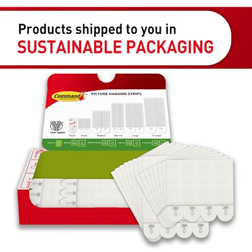 Command 15 & 10 lb Assorted Picture Hanging Strips, 16 Pairs (32 Strips) - size: Medium & Large