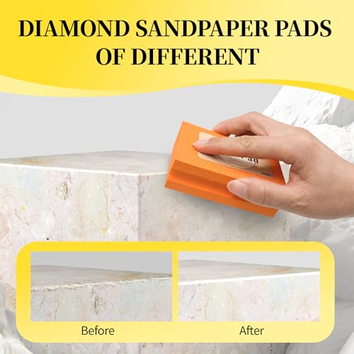 Diamond Hand Polishing Pads,Diamond Sanding Pads 60 Grit 1pcs - color: Rose red