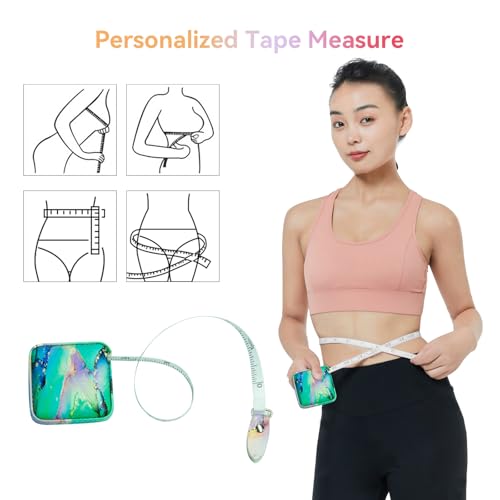 Mini Retractable Soft Tape Measure for Sewing, Cloth Fabric, Body Measurements, Emerald Green - color: Emerald Green