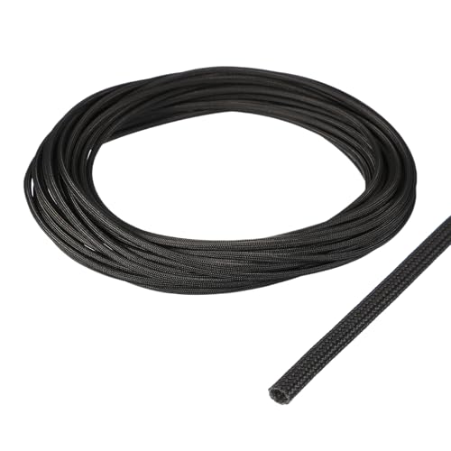 uxcell Insulation Cable Protector,2.5mm/0.10 Inch-10m/33 Feet High Temp Fiberglass Sleeve Black - color: Black, size: 2.5mm-10m