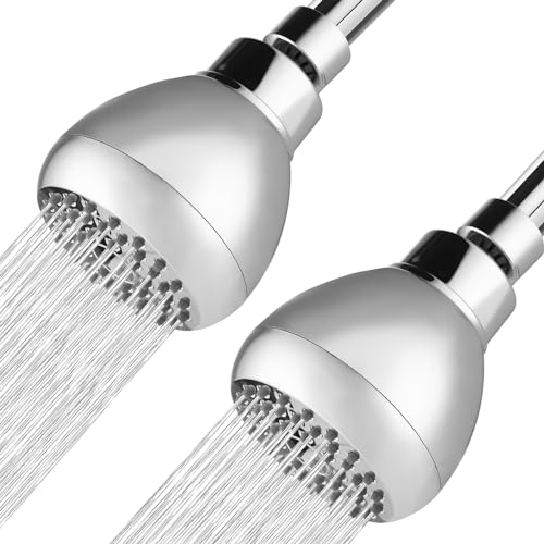 2 Pack High Pressure Shower Head - Powerful Bathroom Pressure Boosting Showerhead - Perfect Universal Replacement for Rain Shower Heads(Chrome) - color: 2 Pack Chrome