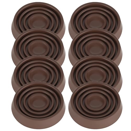 Furniture Coasters, 1.5X1.5 Rubber Caster Cups Non Slip Furniture Pads - color: Brown, size: 1.5” 8pcs - new