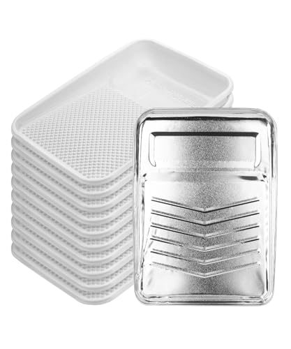 Bates 9 Inch Paint Tray with 10 Plastic Liners - Disposable Paint Roller Trays for Walls - size: 9 Inch, 11 pcs