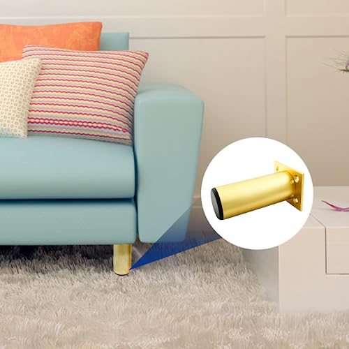 4-Pack Adjustable Aluminum Alloy Furniture Legs 4" Height Gold - color: Gold, size: 4 Inch