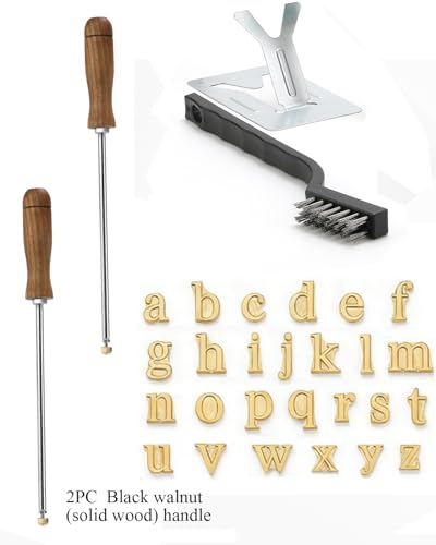 1/2" 26 Pcs Wood Burning Letter Kit, Mini Lowercase Letter Branding Iron - color: 1/2 Inch 26 Pc Lowercase Letter