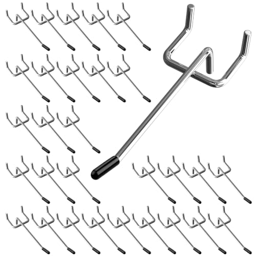 JEAWIWI 30 Pcs, Metal Pegboard Hooks, 4 Inch, Fit 1/8 in Pegboard - size: 4in 30pcs