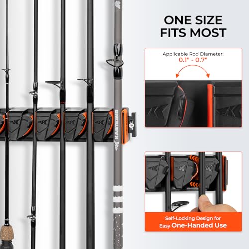 KastKing GravityLock V9 Vertical Fishing Rod Holder, Holds 9 Fishing Rods - color: V9 1-pack (store 9 combos)