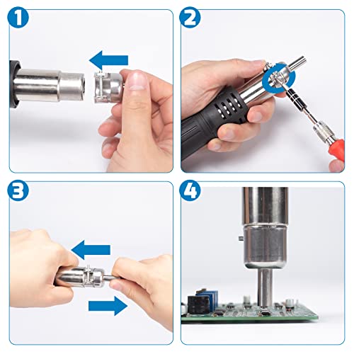 WEP 8858-V Hot Air Rework Station Kit with Compact Size, Integrated Nozzle Holder, 3 Nozzles, 2 Tweezers, Adjustable Temperature& Air Volume, PID Program, °C/°F Conversion and More