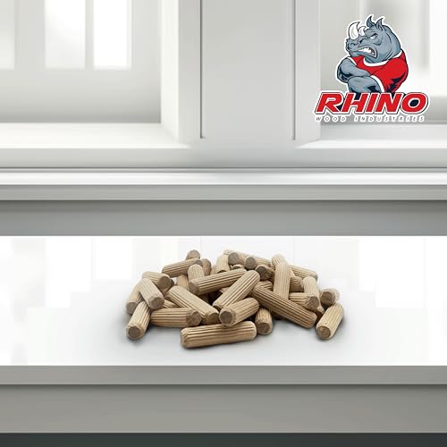 3/8" x 1-1/2" Wooden Dowel Pins, 100-Pack – Kiln-Dried Birch, Fluted & Beveled (3/8" x 1 1/2", 100pk) - size: 3/8" x 1 1/2"