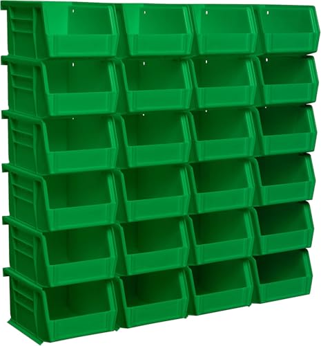 Akro-Mils 30210 AkroBins Plastic Storage Bins, 5"x4"x3", Green, 24-Pack - color: Green