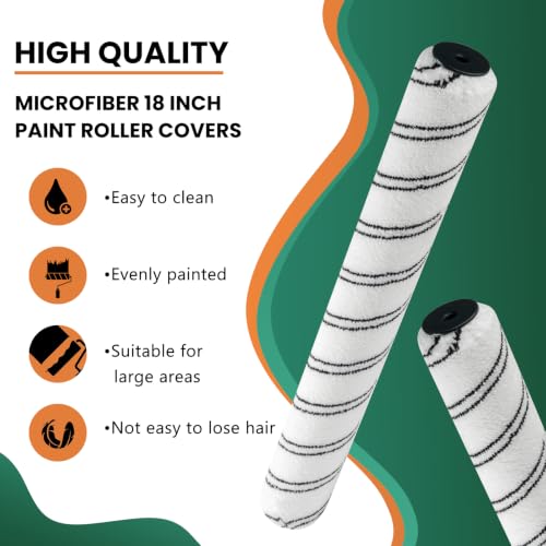 Microfiber Paint Roller 18 Inch, 3/8 Inch Nap, 5 Pack - size: 18 inch paint roller 5 pack