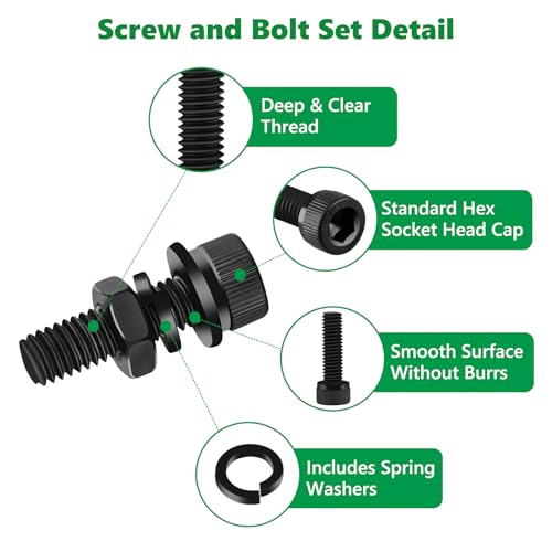 481PCS M3 Screw Assortment Kit, 12.9 Alloy Steel Hex Socket Cap Bolts - size: M3 481pcs 3
