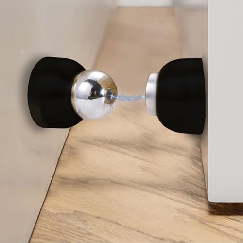 Powerful Magnetic Doorstop - 2 Pcs Stainless Steel Mini Door Stopper, Heavy Duty Magnetism Door Holder for Bedroom Bathroom Kitchen Home Office (Small)