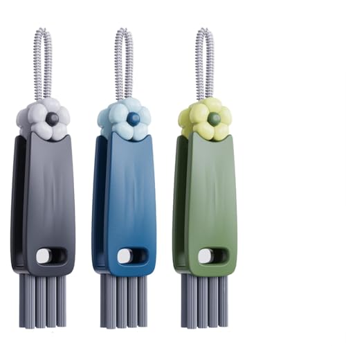 3 in 1 Cup Lid Gap Cleaning Brush Set, Multifunctional Bottle Cleaning Brush, Cup Lid Gap Cleaner, Home Kitchen Crevice Cleaning Brush Tools (Black+Blue+Green) - color: Black+blue+green