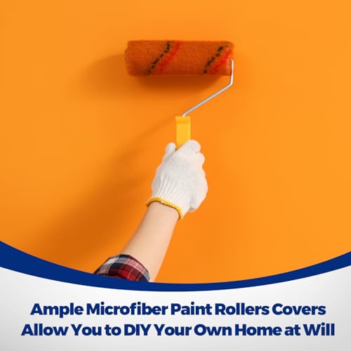 Leumoi 200 Pcs 4 Inch Mini Paint Roller Cover, Red Blue - color: Red Blue