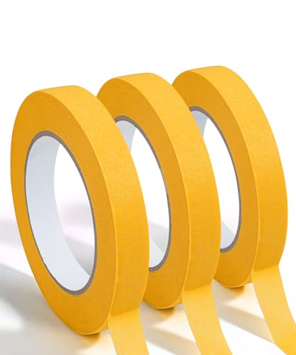 Mr. Pen- Yellow Masking Tape, 0.6 Inch Wide, 3 Rolls, 3 x 55 Yards, Yellow - color: Yellow