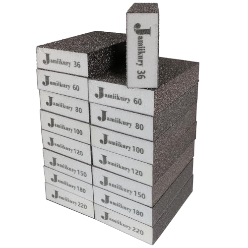 16pcs Sanding Blocks Assortment Kit, Sponge Sand Block Washable and Reusable, Wet & Dry Sandpaper Block for Wood Metal Drywall and Furniture Paint - 36/60/80/100/120/150/180/220 Grit - size: 36/60/80/100/120/150/180/220 Grits