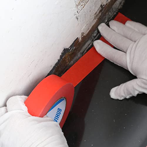 Red Painters Tape,1 inch x 60 Yards - color: Red