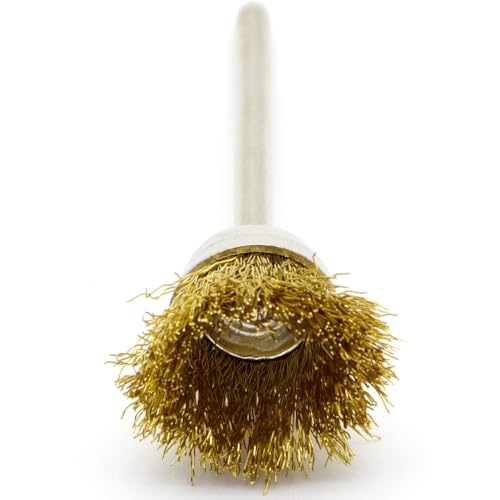 20PCS Brass Wire Brushes - Metal Rust Removal, Cleaning, and Polishing - 15mm Diameter, 1/8″ (3mm) Shaft - Removes Burrs, Dust, and Oxide Layer - Handles Rough Surfaces - Rotary Tool Accessories - style: Brass Wire Brush 3*15mm 20PCS