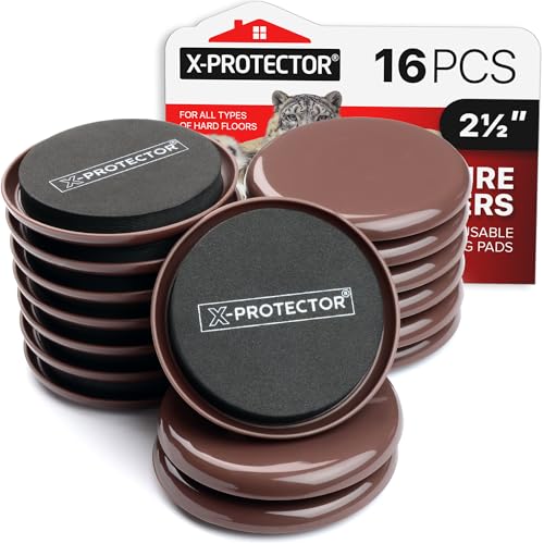 Furniture Sliders for Carpet X-PROTECTOR - 16 PCS Moving Pads 2 1/2" - size: 16 PCS 2.5", For Carpet