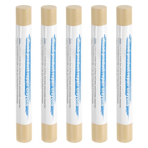 HARFINGTON 5pcs Wood Filler Sticks Wooden Wax Touch Up Furniture Repair Crayons for Scratch Hole Wood, Oak - color: Oak