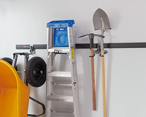 Rubbermaid FastTrack 2-Handle Hook (S Hook) Mounted Garage Storage and Space Saving Organization System Metallic Powder-Coated Steeel for Rakes/Brooms/Toys/Ladders - style: Double-Handle Hook