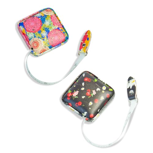 Mini Retractable Soft Tape Measure for Sewing, Fabric, Body Measurements - color: peony+Cherry