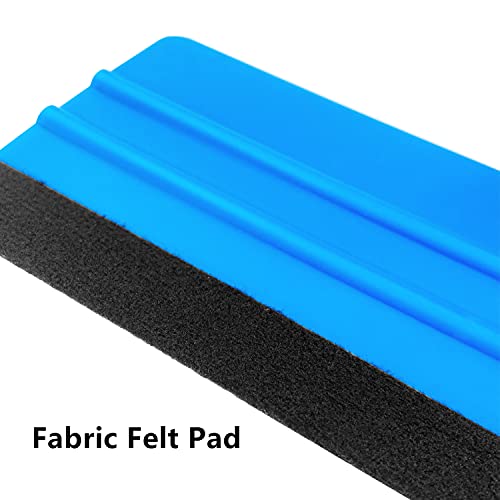 CCyanzi 4inch Vinyl Squeegee Tool Window Film Squeegee Decal Scraper Sign-Making Graphic Wallpaper Application, Felt Edge Protection Prevents Scratches - 10Piece Blue - color: Blue