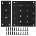 Bonsicoky 4 Pcs Flat Straight Brace Brackets, Black, 5" x 2" - size: 5" x 2" - 4 PCS, style: Black