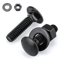 Glvaner (6 Sets) 1/2-13 x 1-1/4" Stainless Steel Carriage Bolts Screws Black and Hex Nuts & Flat Washers Black, Round Head Square Neck, 304 Stainless Steel 18-8, Full Thread Coverage - size: 1/2-13 x 1-1/4"