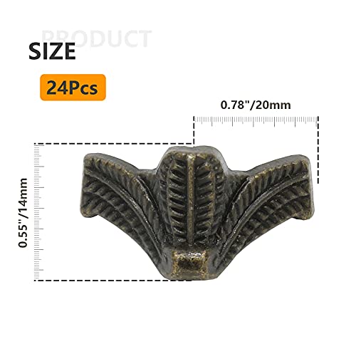 Zorfeter 24 Pcs Antique Brass Box Legs, Style2, Bronze - color: Bronze, size: Style2