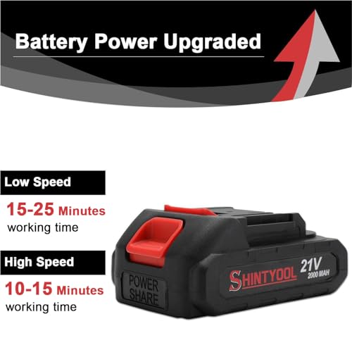 21v Lithium Battery - 2.0 Ah Battery with Charger Adapter Led Indicator Compatible with Leaf Blower and Cordless Tiller - size: 2.0 AH