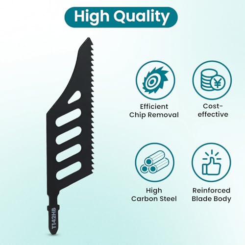 20PCS T142HB Jigsaw Blades, High Carbon Steel T-Shank Blades for Special-Shaped & Flush Cuts in Wood, Plastic & Fiberboard, Professional Scroll Saw Accessories
