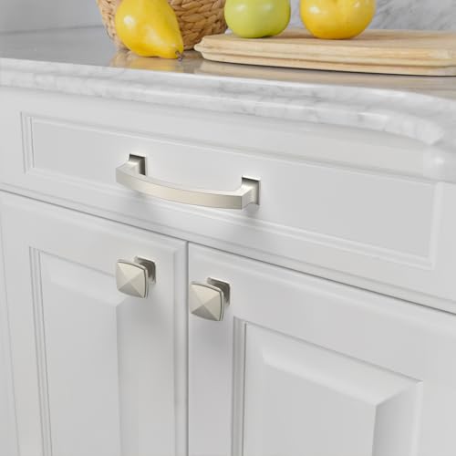 Asidrama 10 Pack 3.75 Inch(96mm) Brushed Satin Nickel Kitchen Cabinet Handles, Cabinet Pulls Kitchen Cabinet Hardware for Cupboard Drawer Pulls - color: Brushed Satin Nickel, size: 3.75" Hole Center, style: 10 Pack