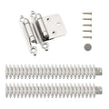 HOME MASTER HARDWARE Self Closing Overlay Cabinet Hinges 1/2" Variable Semi-Concealed Hinge for Kitchen Bathroom Hinges Flush Mount w/Cupboard Screws, Satin Nickel Finish 20 Pcs - color: Satin Nickel-20Pack, size: 1/2"Overlay