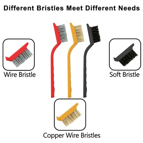 Crevice Cleaning Brush 12-Pack - Heavy Duty Hard Bristle Gap Brush for Deep Cleaning - Ultra-Thin Window Track Cleaning Tool for Shower Grout, Sliding Doors, Baseboards & Auto Detailing