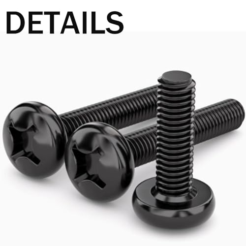 Universal TV Mounting Hardware Kit M4 M6 M8 Stainless Steel Screws Washers for VESA Wall Mount TV and Monitor Bracket Fixing 24Pcs Black - color: Matte Black