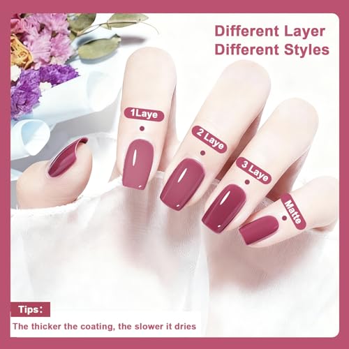 OpenLive 16.5ml Dark Pink Nail Polish Large Volume Quick Drying Nail Polish, Fast Drying and Long Lasting Color Nail Art DIY Home Manicure Gift for Women - color: Dark Pink