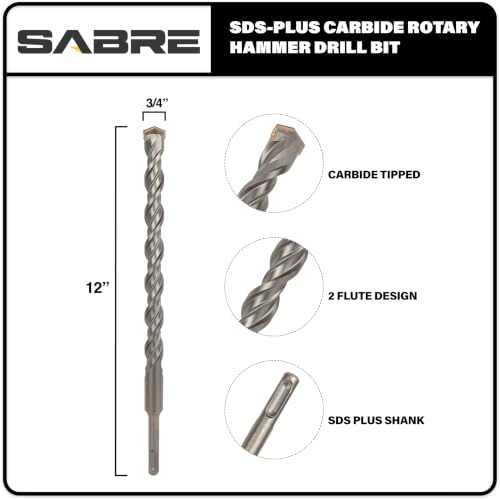 3/4 Inch x 12 Inch SDS Plus Rotary Hammer Drill Bit - size: 3/4" x 12" Version 2