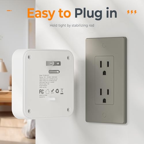 TESSAN Multi Plug Outlet Extender, Surge Protector Outlet 3 USB (1 USB C) | Wall Charger, Multiple Outlet Wall Plug, USB Outlet Splitter for Home, Bathroom, Office, Dorm Room Essentials, Gray - style: 1 USB C