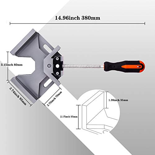 2pcs Corner Clamp - Right Angle 90 Degree Wood Clamps For Woodworking, With Adjustable Swing Jaw Aluminum Alloy Frame, For Welding, DIY Woodworking - style: 2pcs